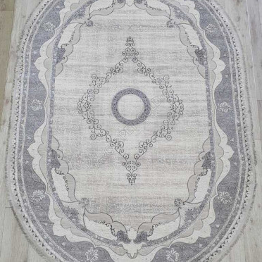 Турецкий ковер Amatis Lux 36564A OVAL GREY / GREY