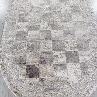Ковер P0411 - L.GRAY / PLY A.GRI COKME - Овал - коллекция LUCCI