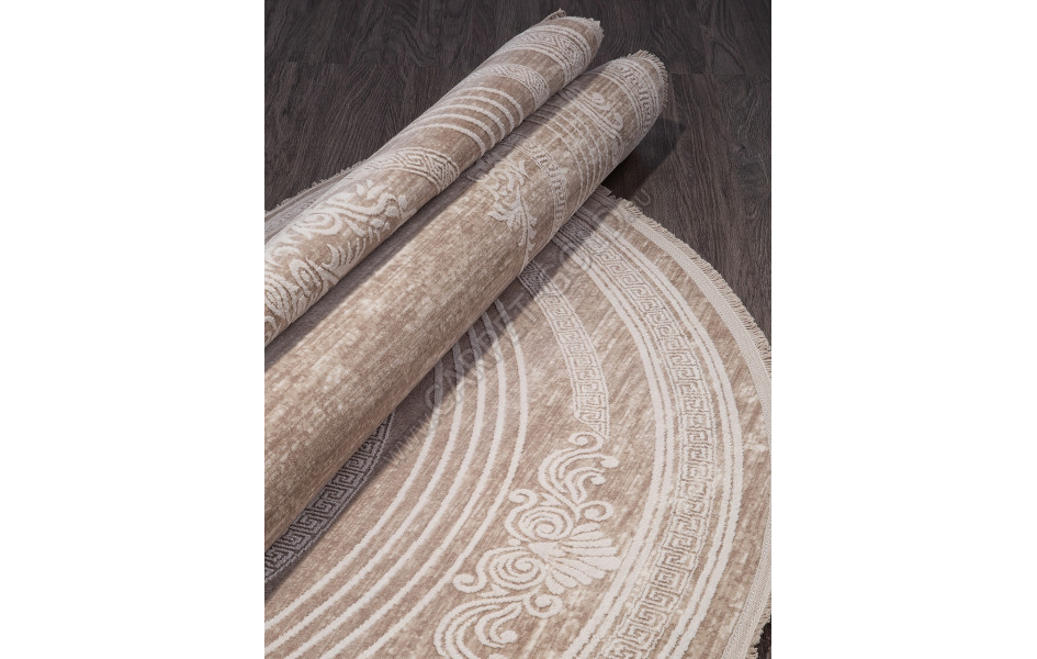 Ковер 21071Y - D.BEIGE / CREAM - круглый - коллекция MILANO