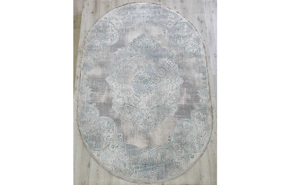 Турецкий ковер Amatis Lux 36560A OVAL GREY / BLUE