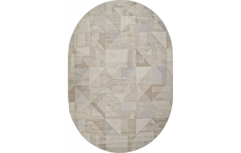 Ковер F416AD - BEIGE / L.BROWN - Овал - коллекция AFINA