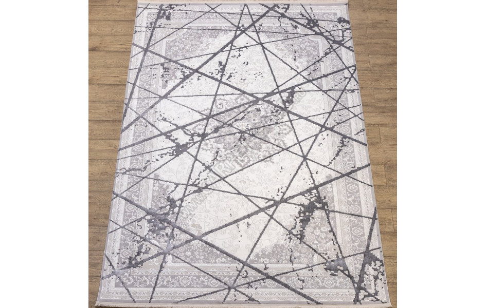 КОВРЫ ДИЗАЙН KB03A ЦВЕТ WHITE / GRAY2 Prado